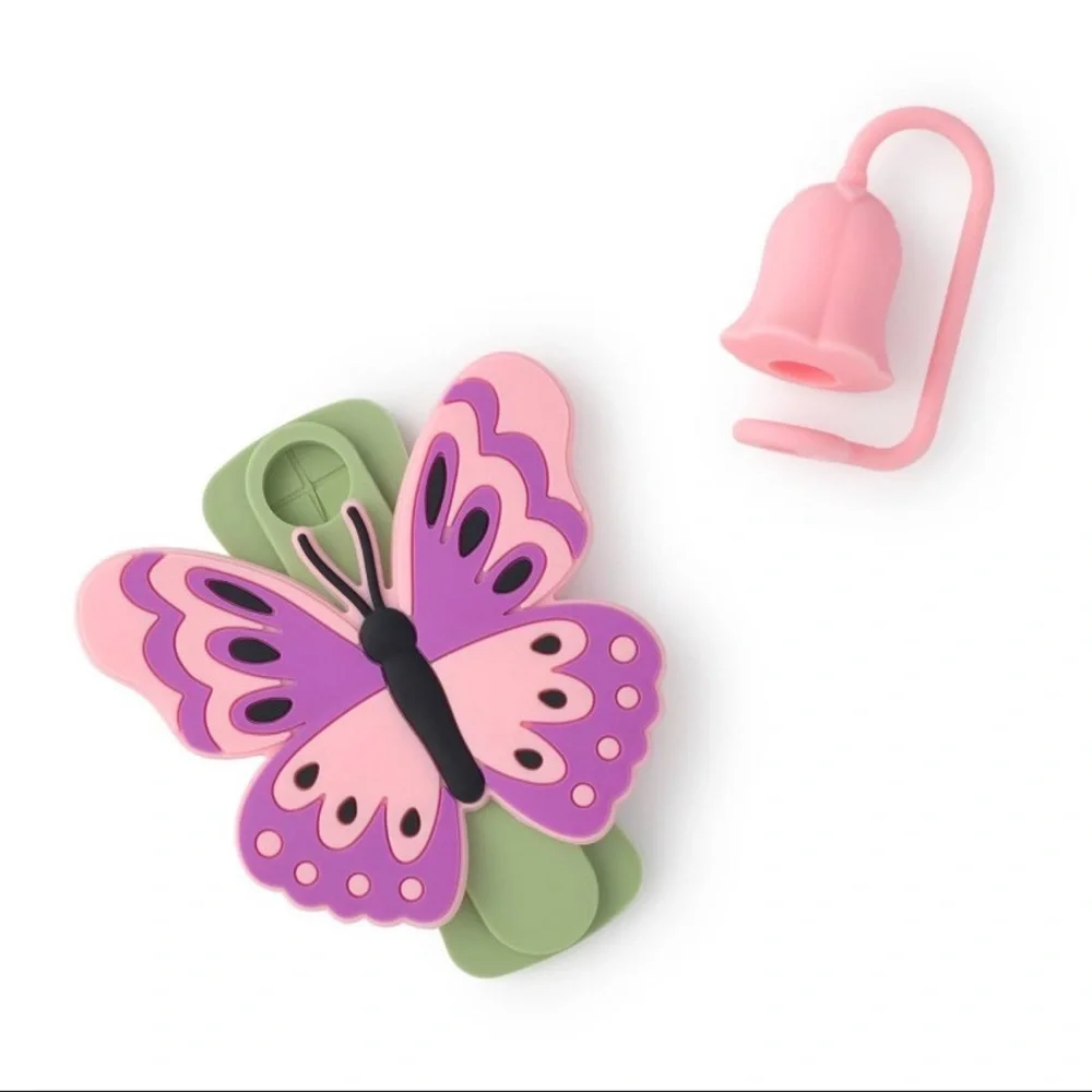 3 for $15 SALE Target Bullseye Playground Straw Topper & Cover Set- Butterfly